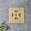 WSH-15 side-pressed hollowed-out bamboo original color heat-insulating dish mat, pot mat, bowl mat, clay pot mat, table mat and cup mat Specification image